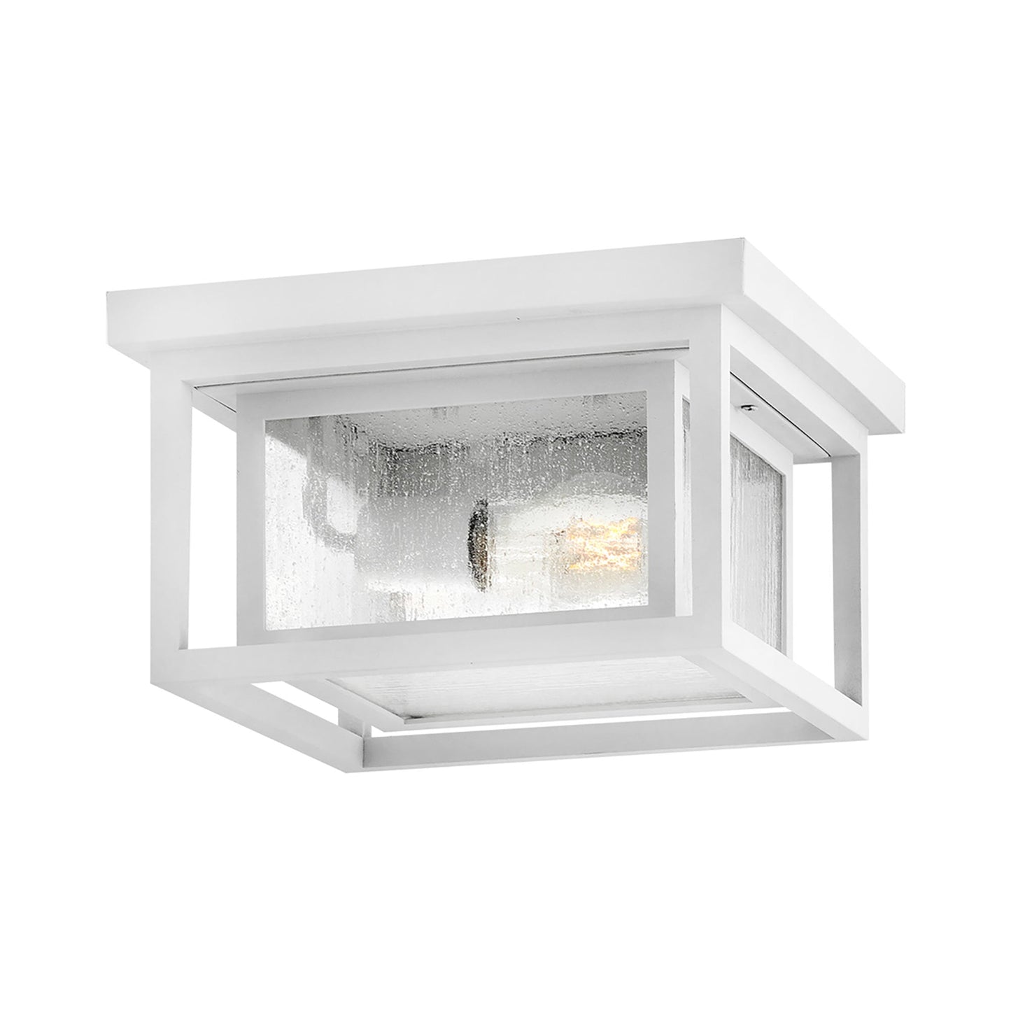 Republic Outdoor Flush Mount Ceiling Light in Textured White.