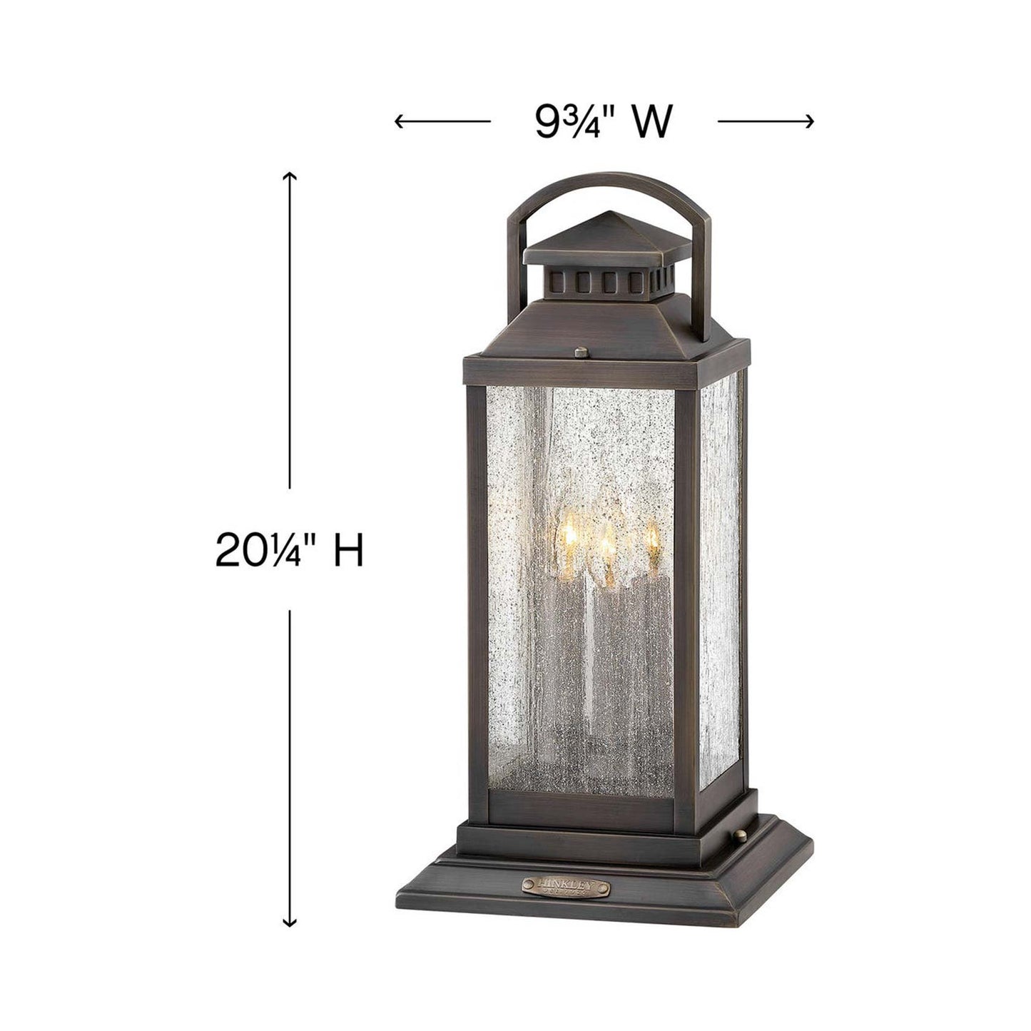 Revere Outdoor Pier Mount Light - line drawing.