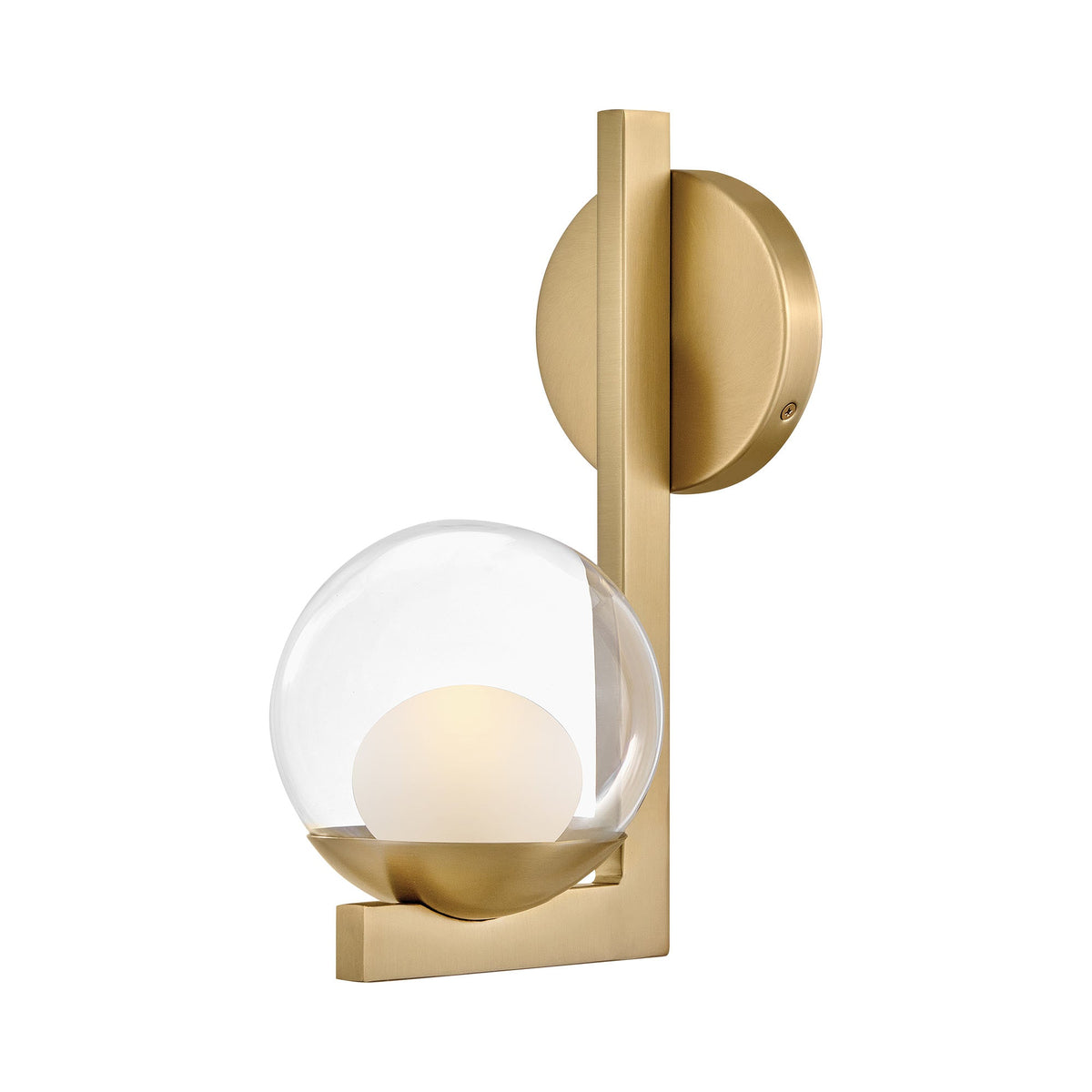 Sunni Bath Wall Light in Lacquered Brass.