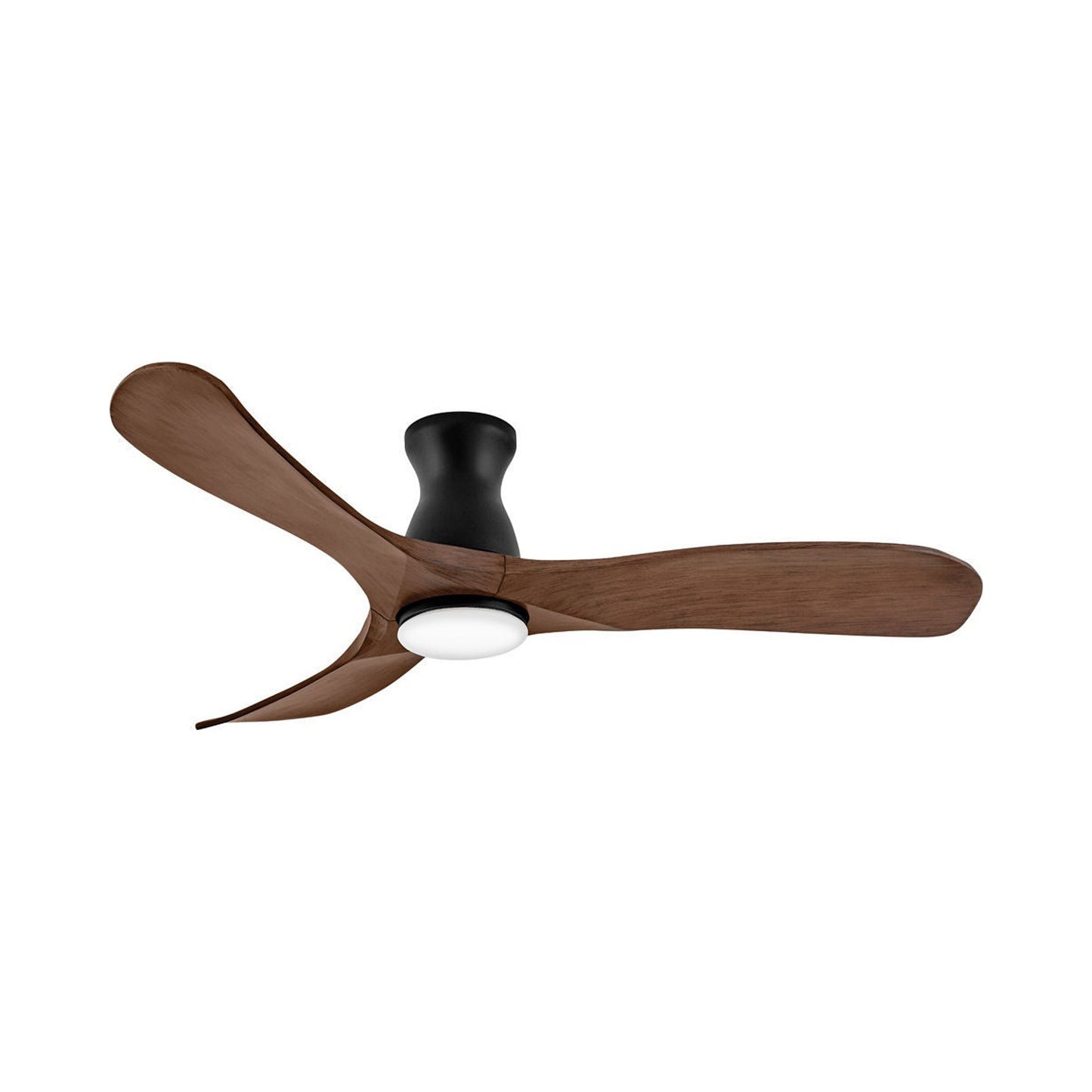 Swell LED Flush Mount Ceiling Fan in Walnut.