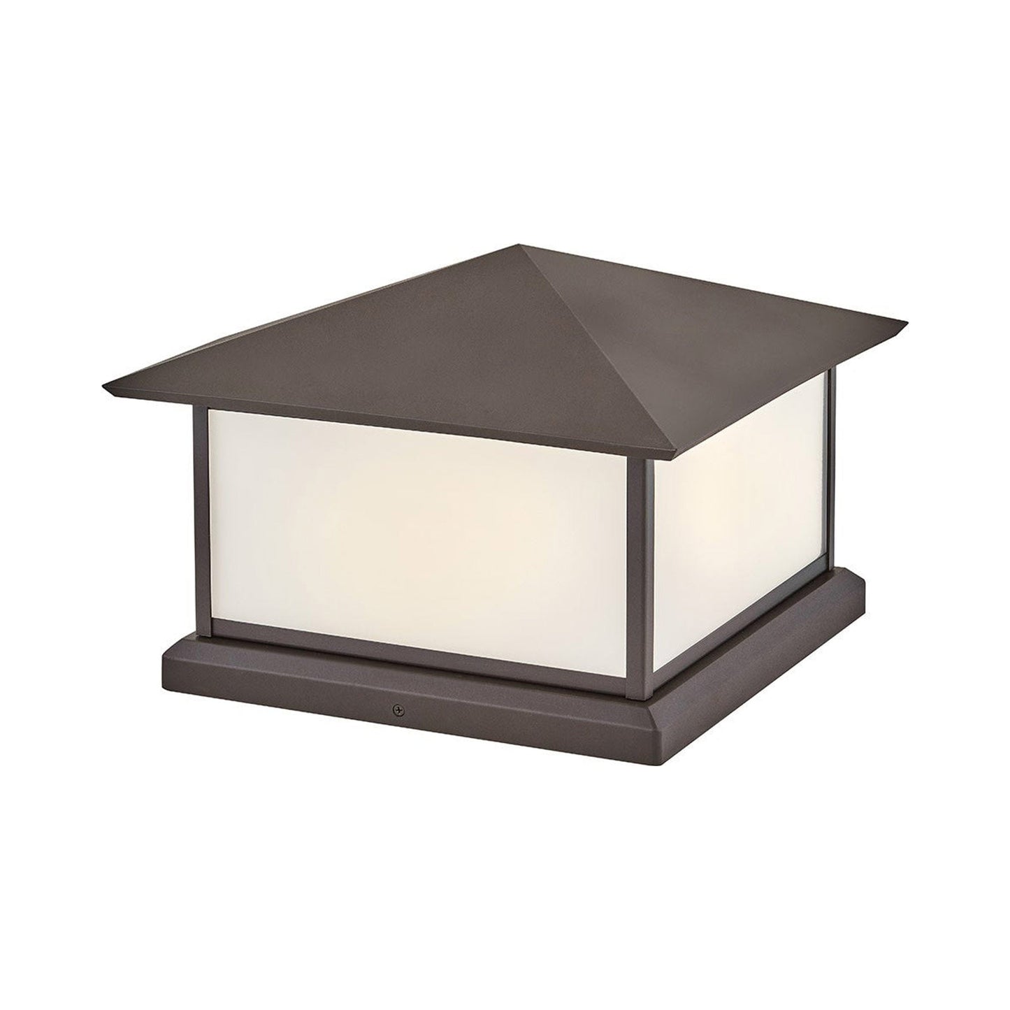 Walter Outdoor Pier Mount Light in Textured Oil Rubbed Bronze.