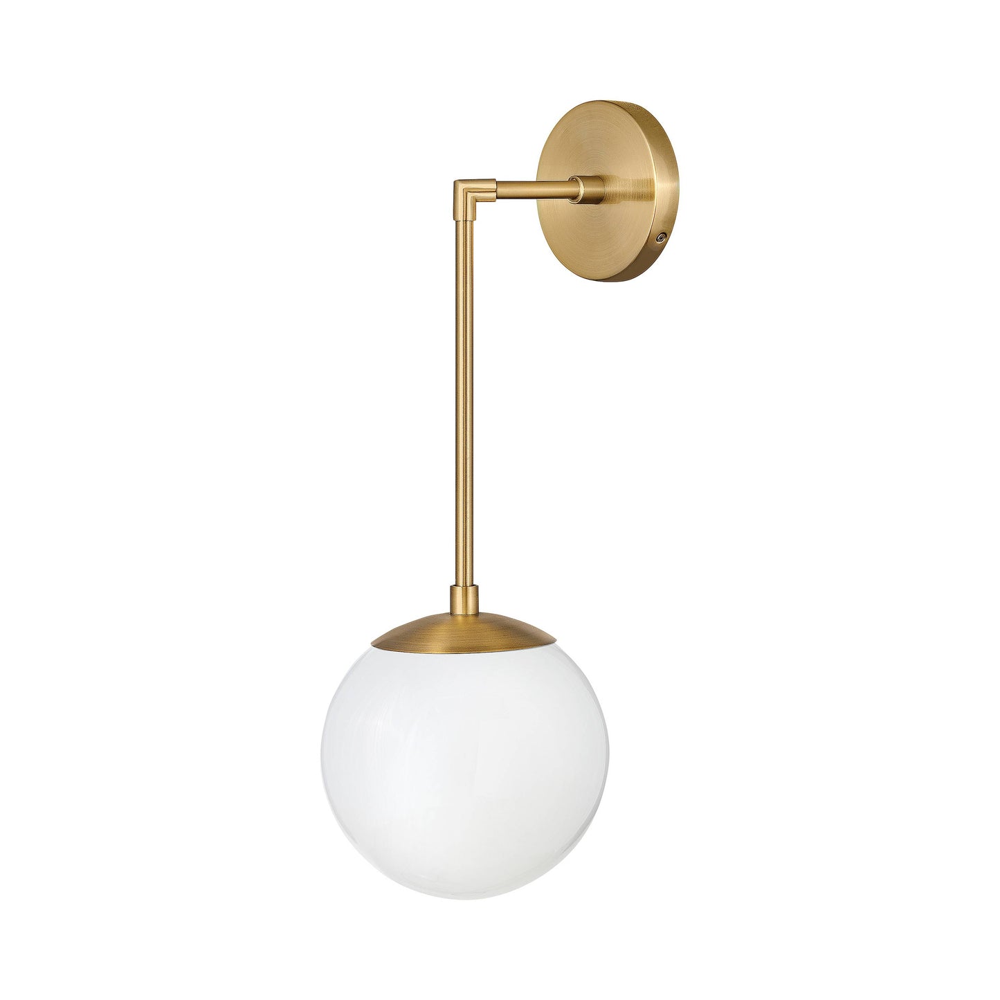 Warby Wall Light in Heritage Brass/Cased Opal.