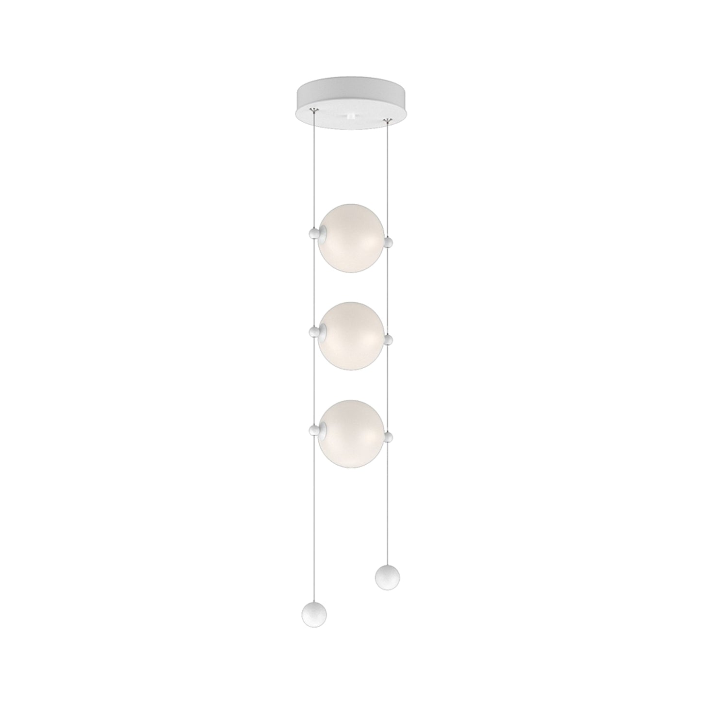 Abacus 3-Light LED Pendant Light in White (Opal Glass).
