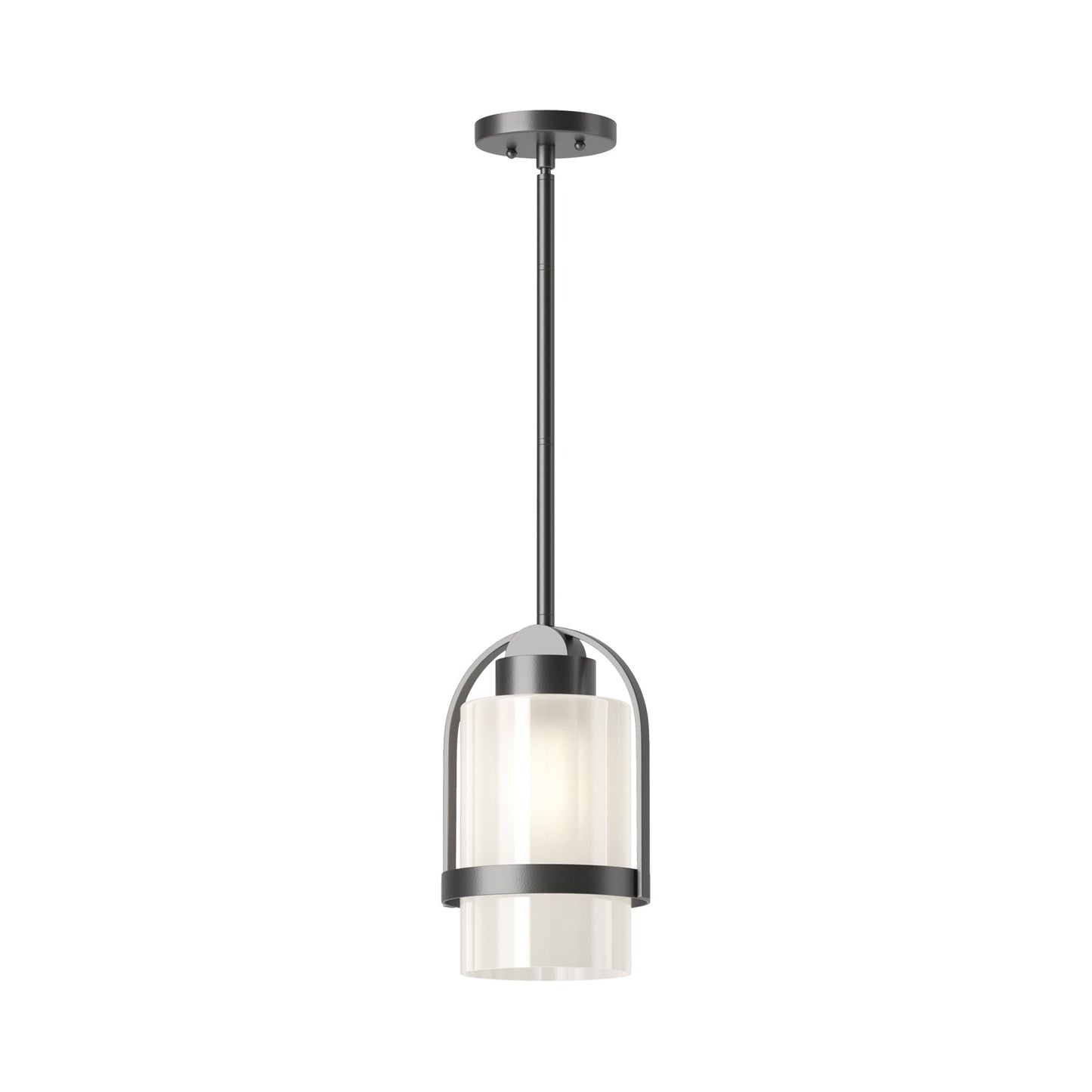Alcove Outdoor Pendant Light in Coastal Black (Frosted Glass).