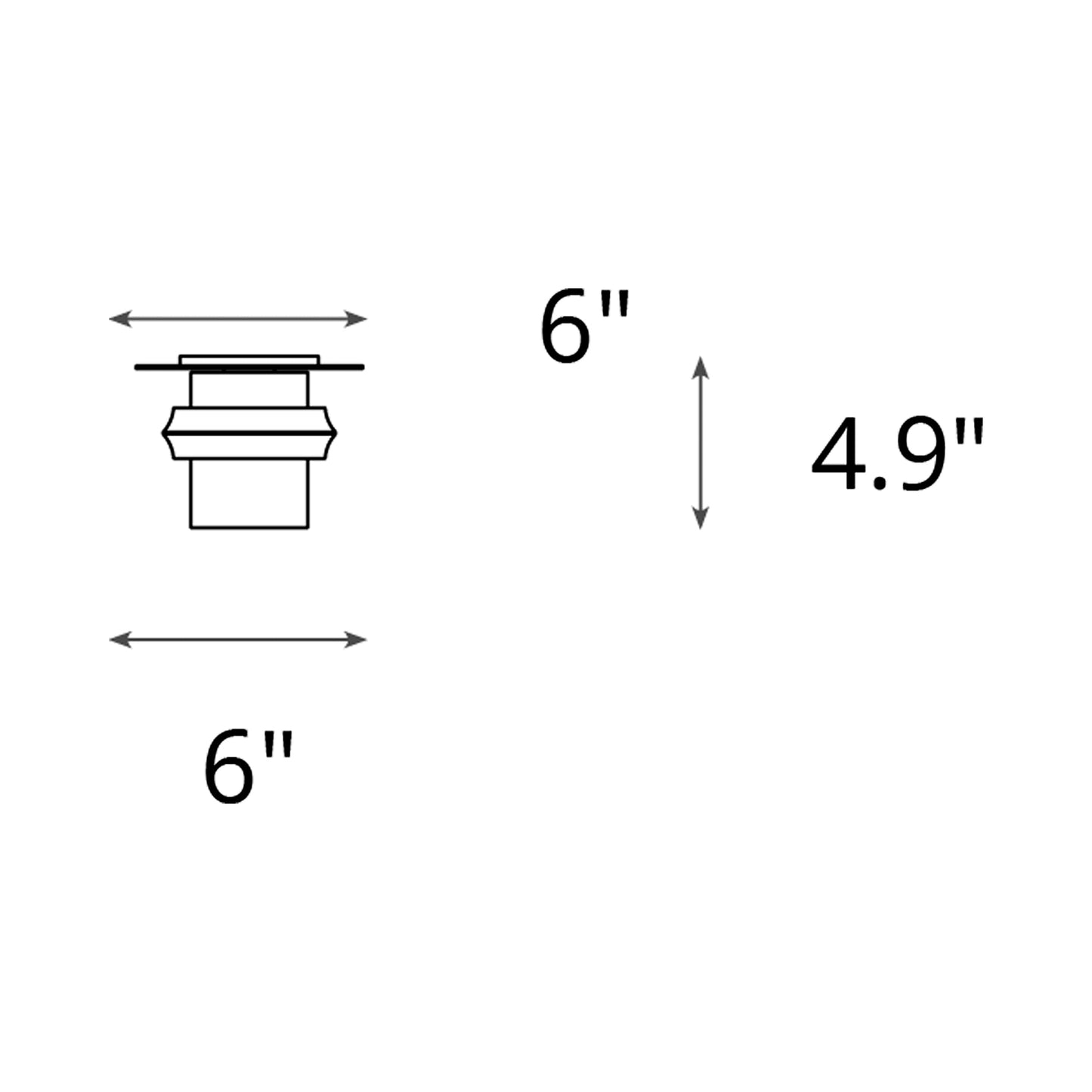 Axis LED Flush Mount Ceiling Light - line drawing.