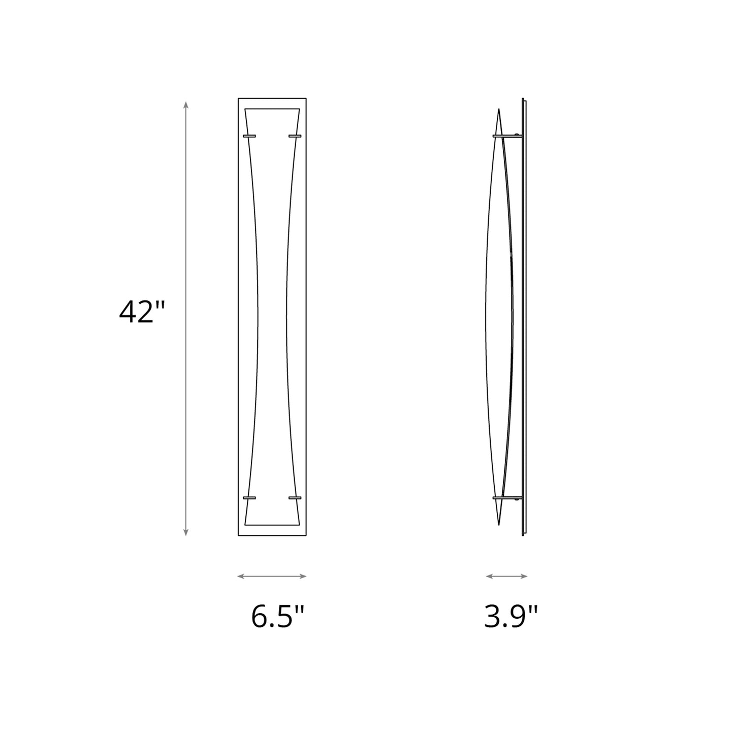 Bento LED Wall Light - line drawing.
