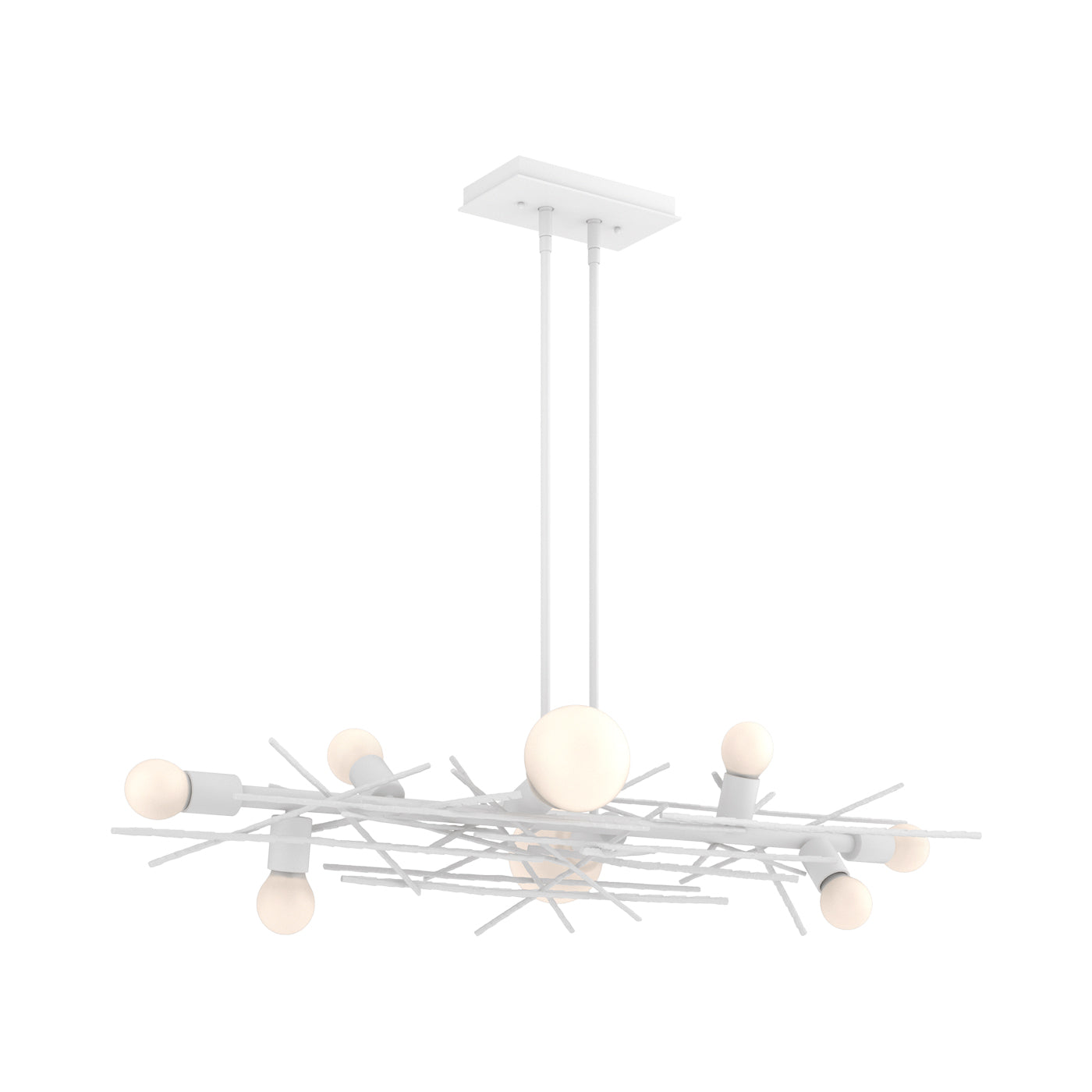 Brindille Linear Pendant Light in White.