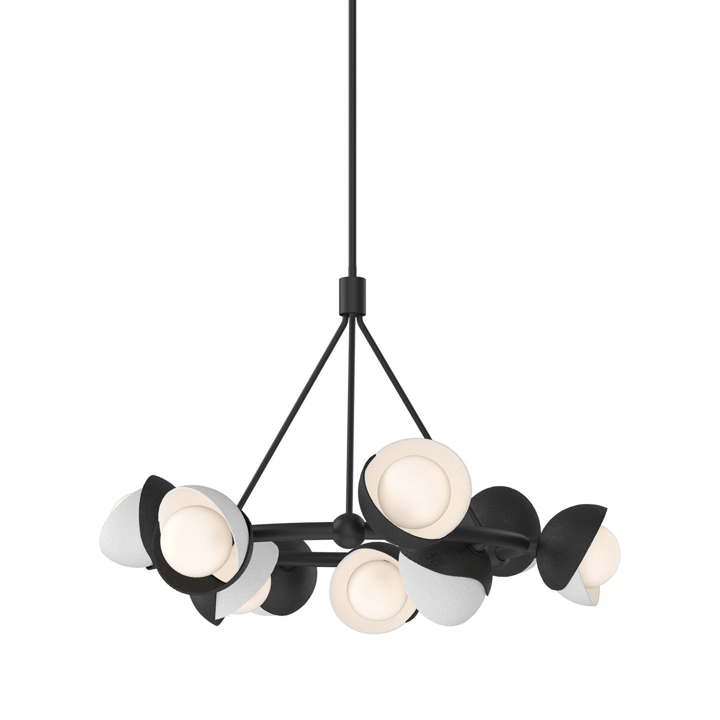 Brooklyn 10 Double Shade Ring Pendant Light in White.