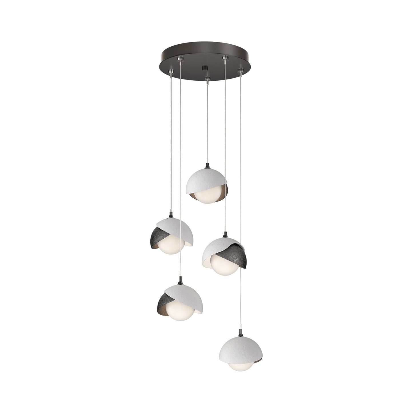 Brooklyn 89 Double Shade Pendant Light in White (Standard).