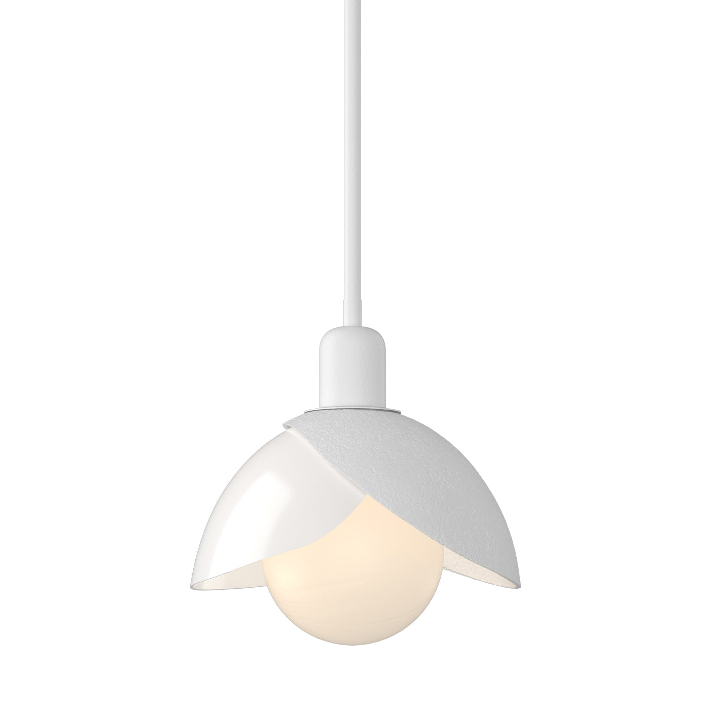 Brooklyn Double Shade Art Glass Mini Pendant Light in White.