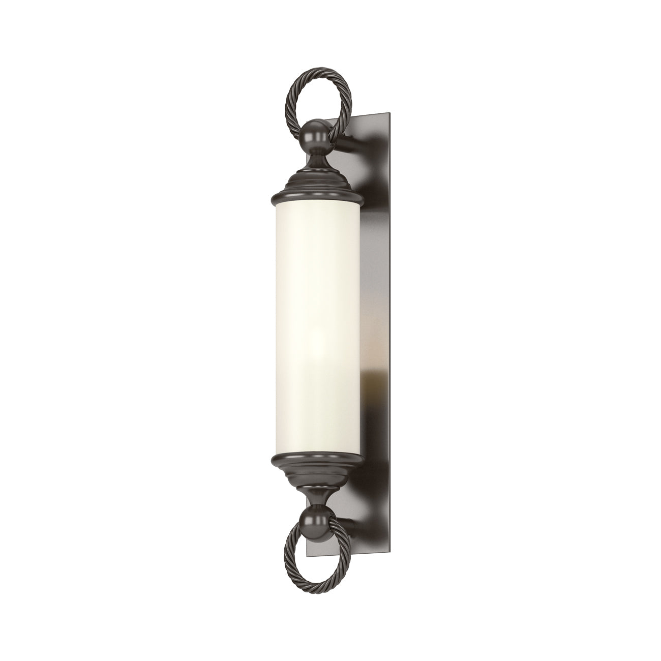 Cavo Large Outdoor Wall Light in Coastal Oil Rubbed Bronze/Opal Glass.