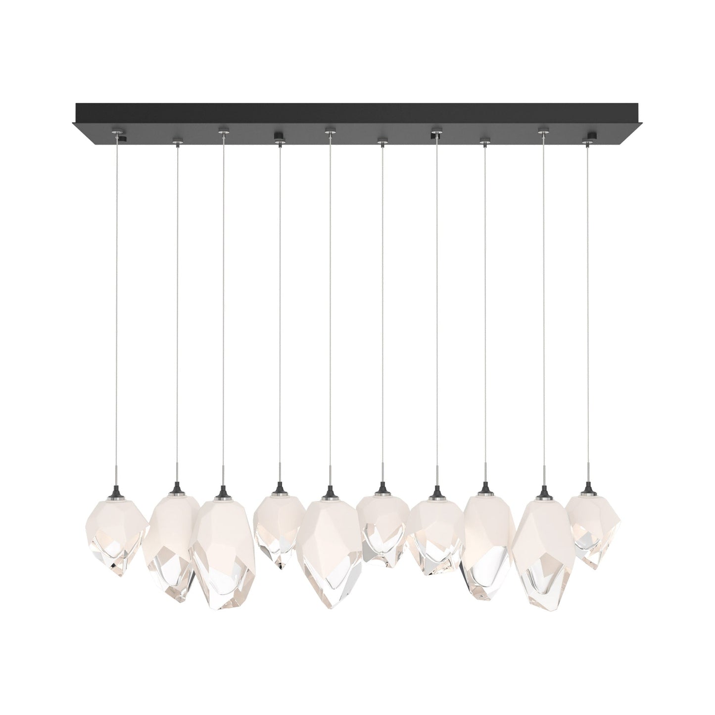 Chrysalis 10-Light Large Crystal Pendant Light in White (White Glass/Long).