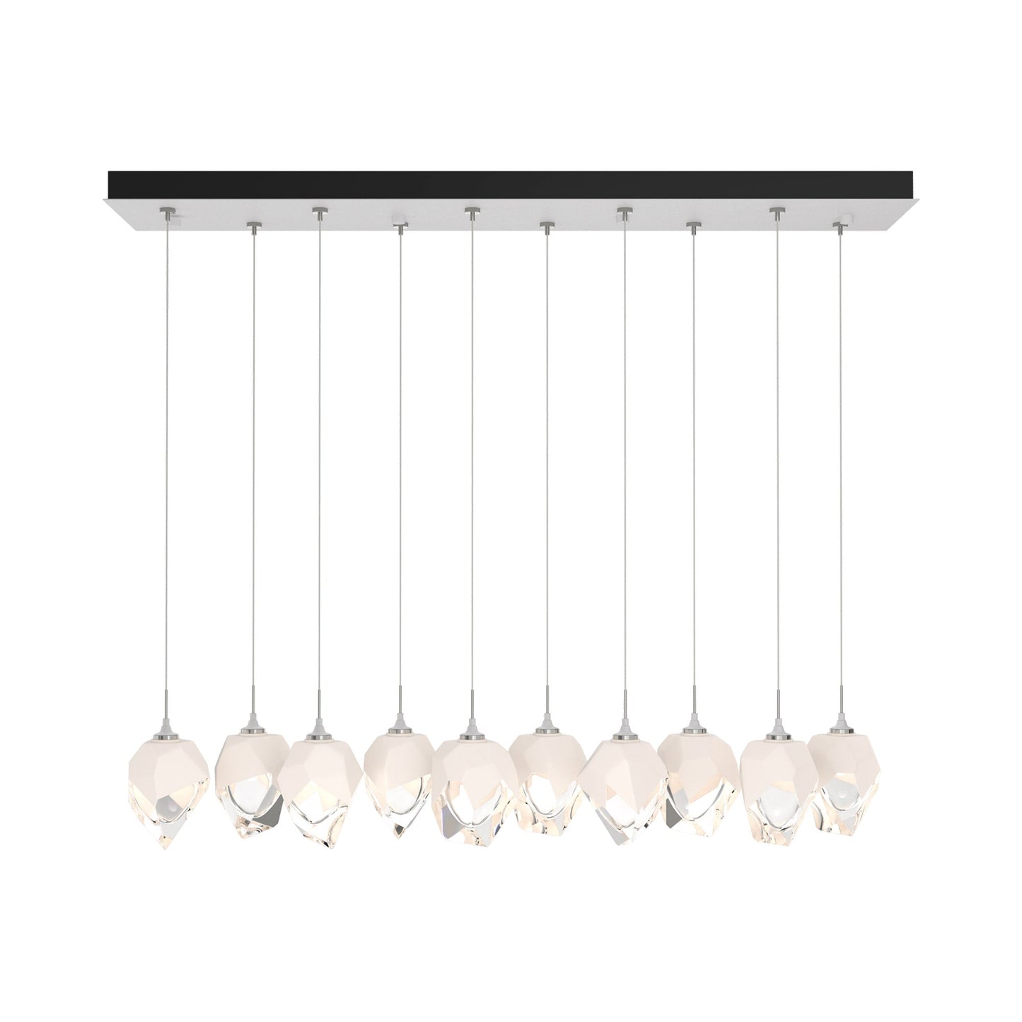 Chrysalis 10-Light Large Crystal Pendant Light in White (White Glass/Long).