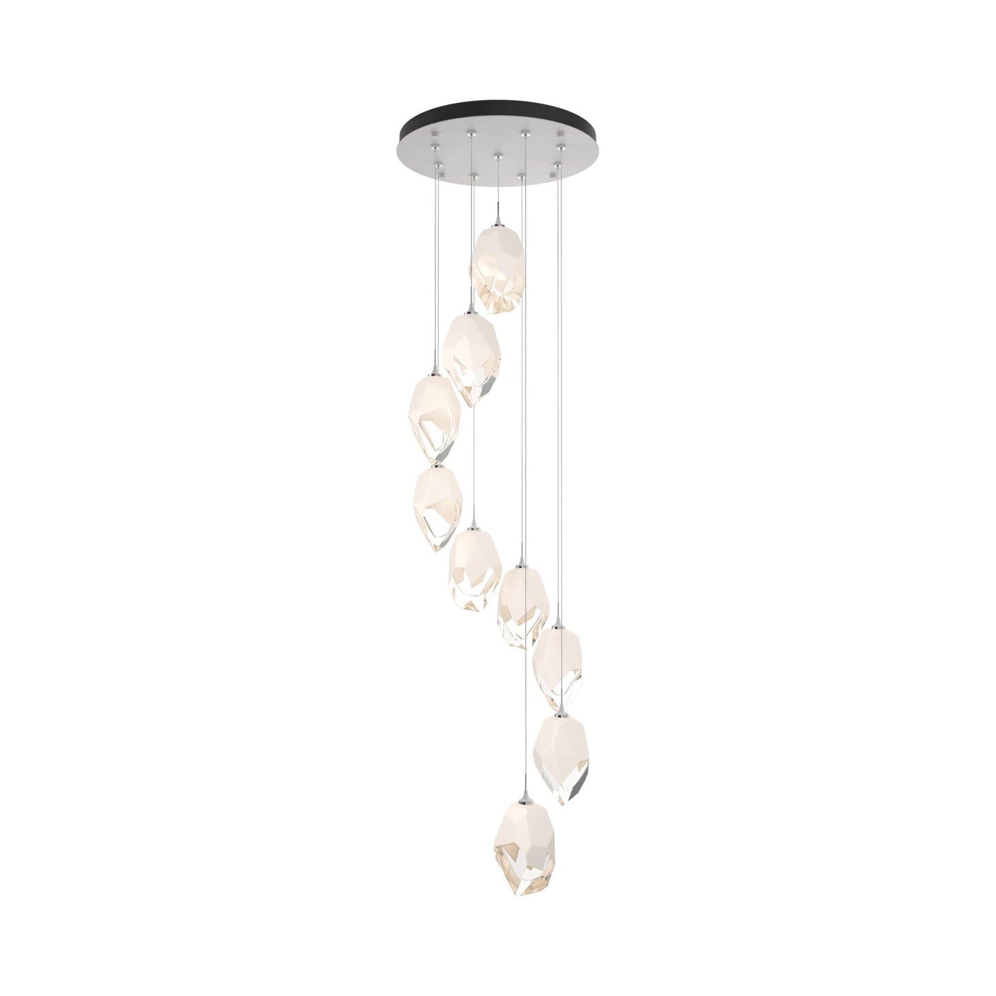 Chrysalis 9-Light Large Crystal Pendant Light in White (White Glass) (Standard).