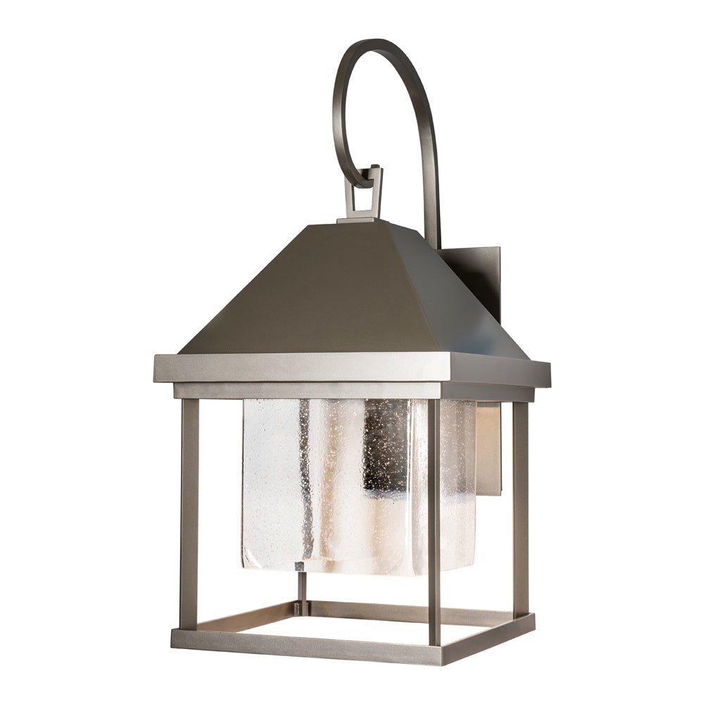 Dorset Outdoor Wall Light in Coastal Dark Smoke/Seeded Clear Glass (29.5-Inch).