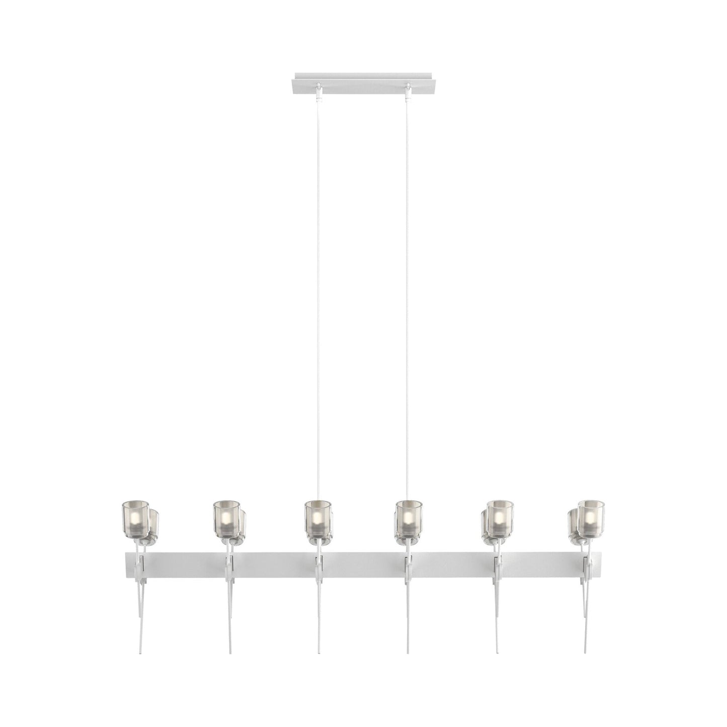 Echo Linear Pendant Light in White.