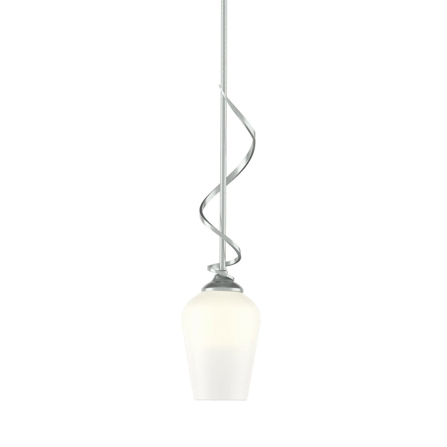 Flora Down Light Mini Pendant Light in Vintage Platinum (Opal Glass).
