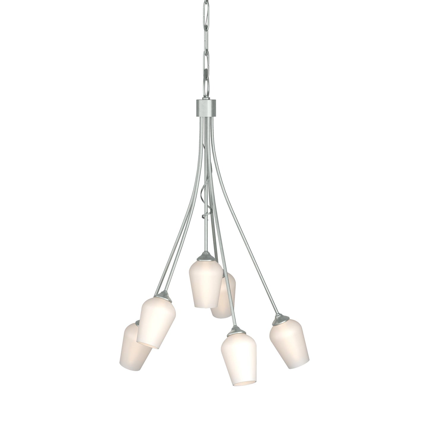 Flora Multi-Light Arm Chandelier in Vintage Platinum (Opal Glass).