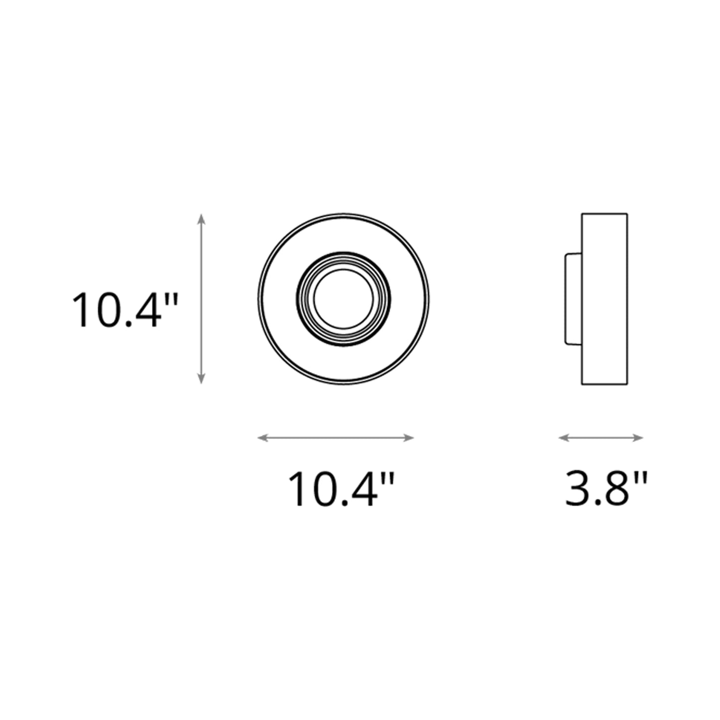 Focal Small LED Ceiling / Wall Light - line drawing.