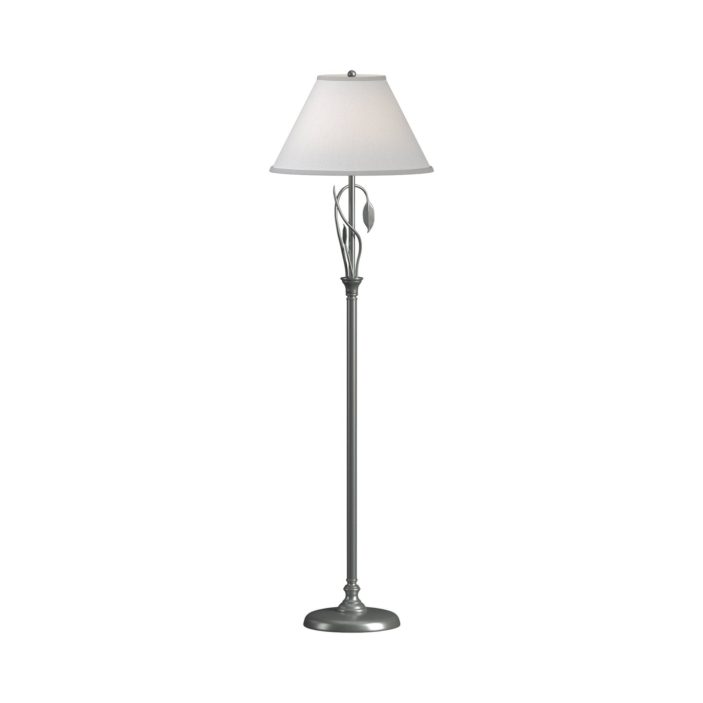Forged Leaves Vase Floor Lamp in Vintage Platinum.