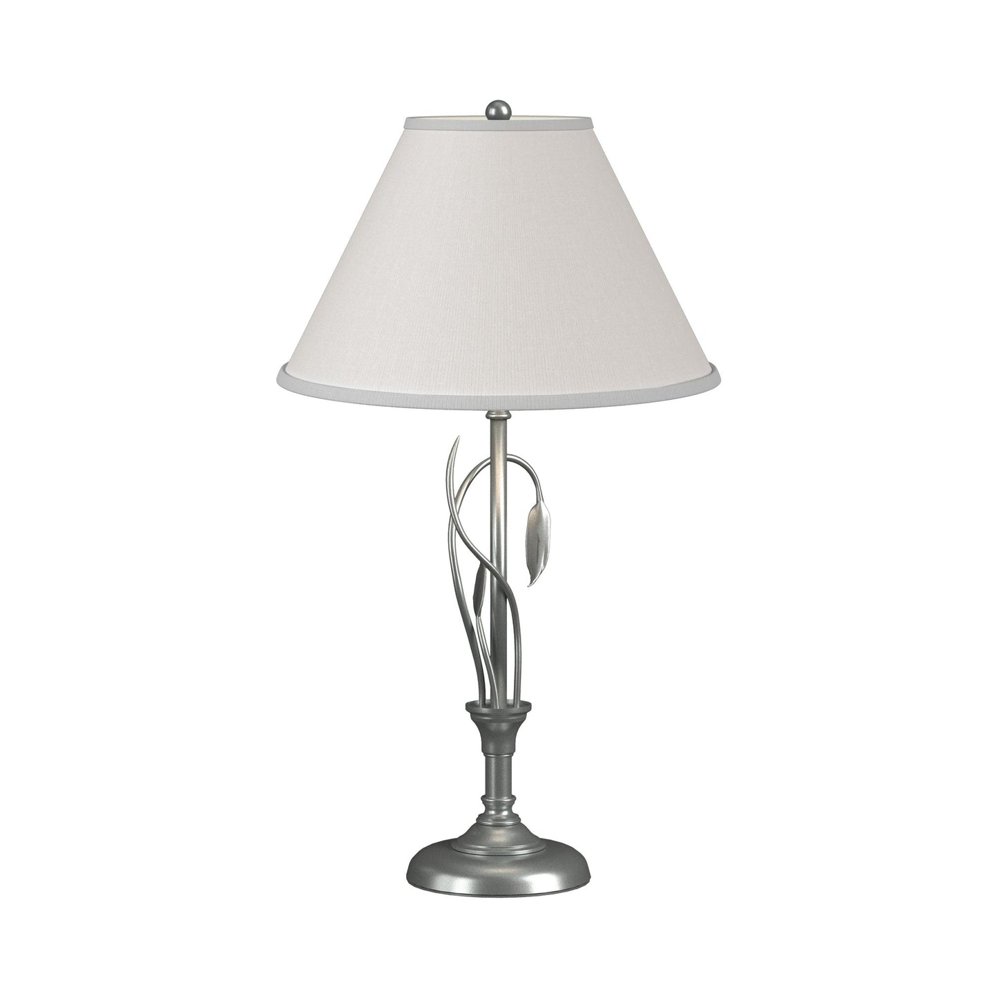 Forged Leaves Vase Table Lamp in Vintage Platinum.