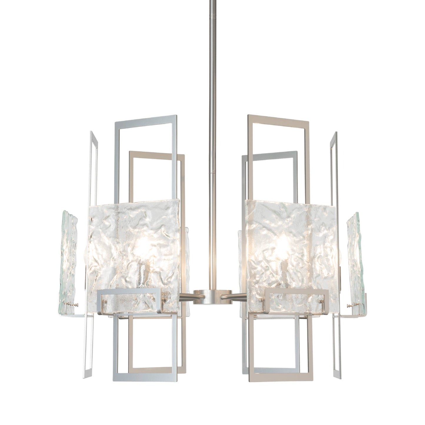 Geo Pendant Light in Sterling/Clear Glass (6-Light).