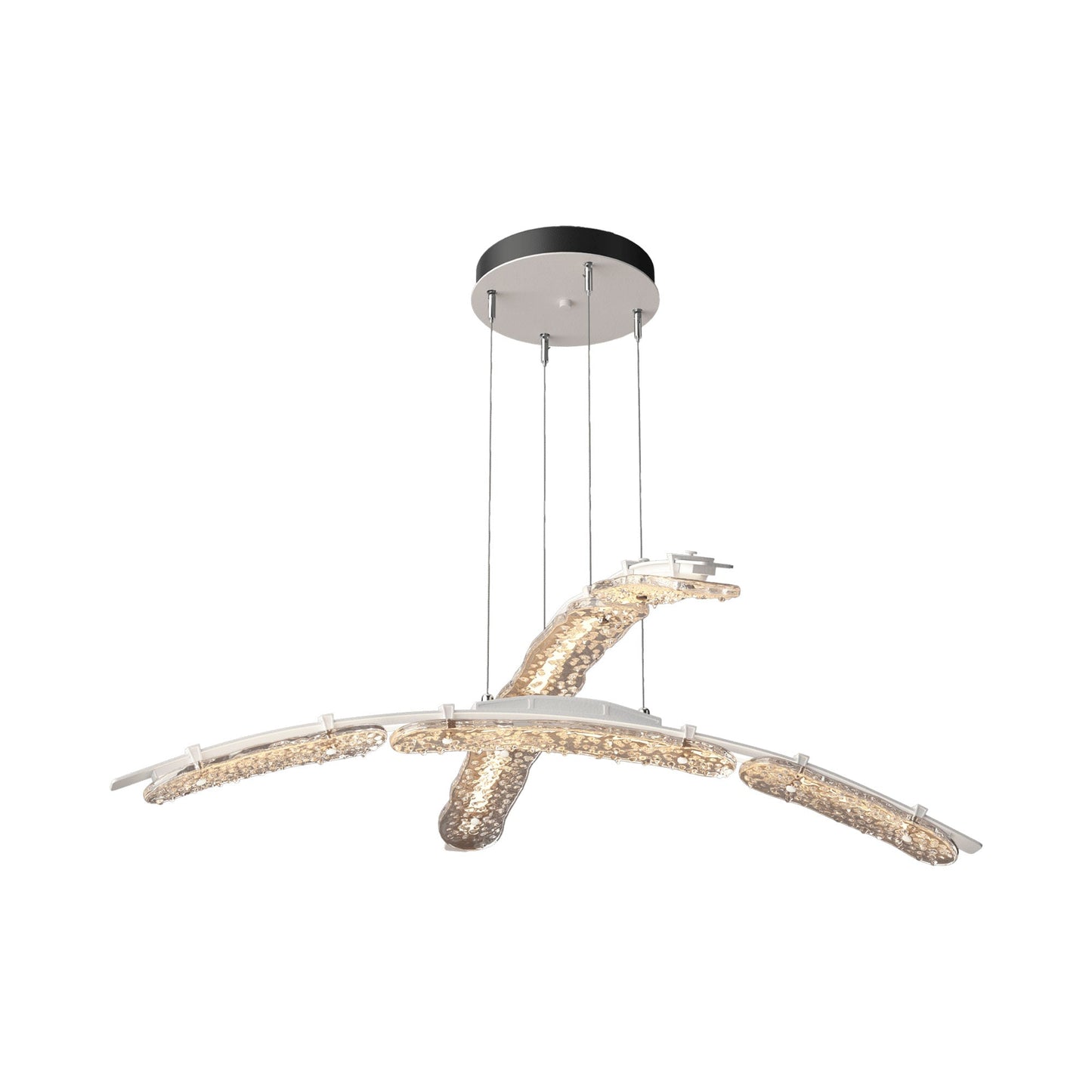 Glissade LED Double Pendant Light in White.