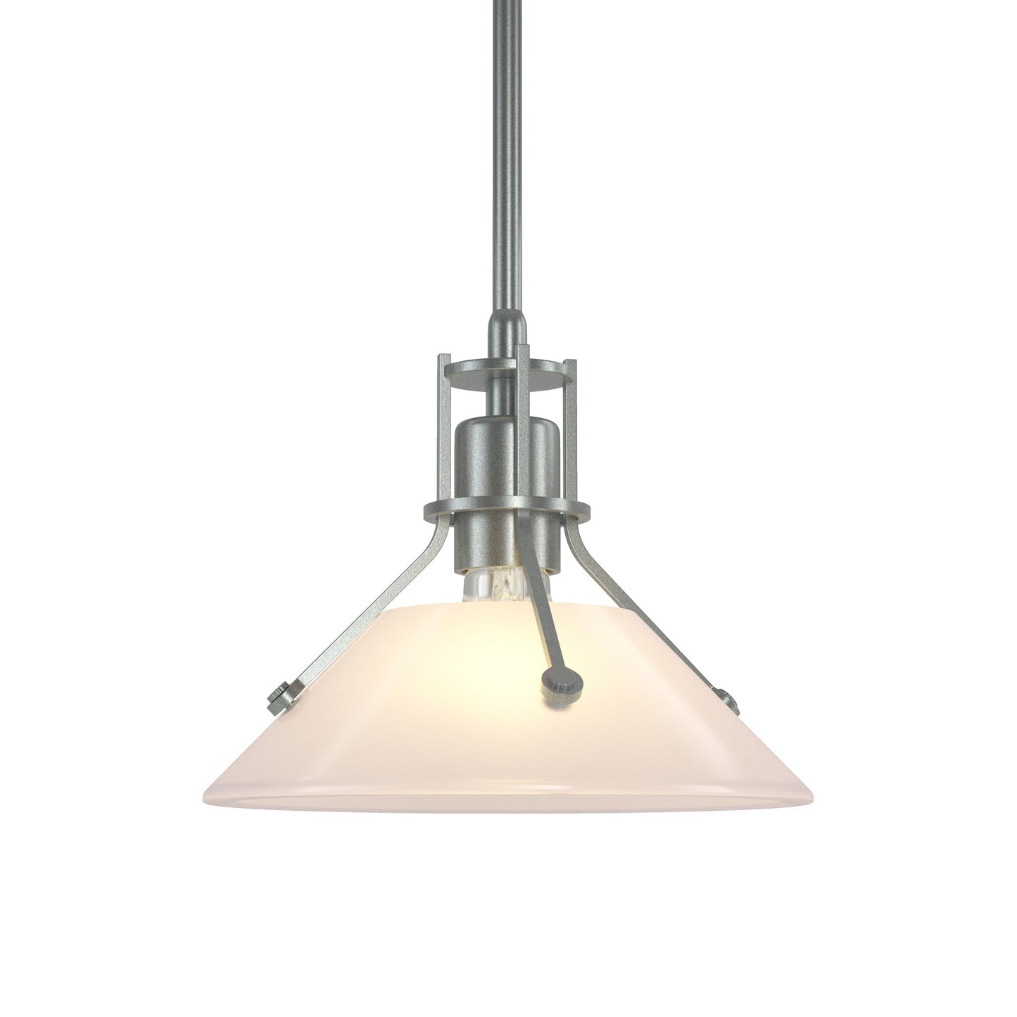 Henry Glass Mini Pendant Light in Vintage Platinum/Frosted Glass.