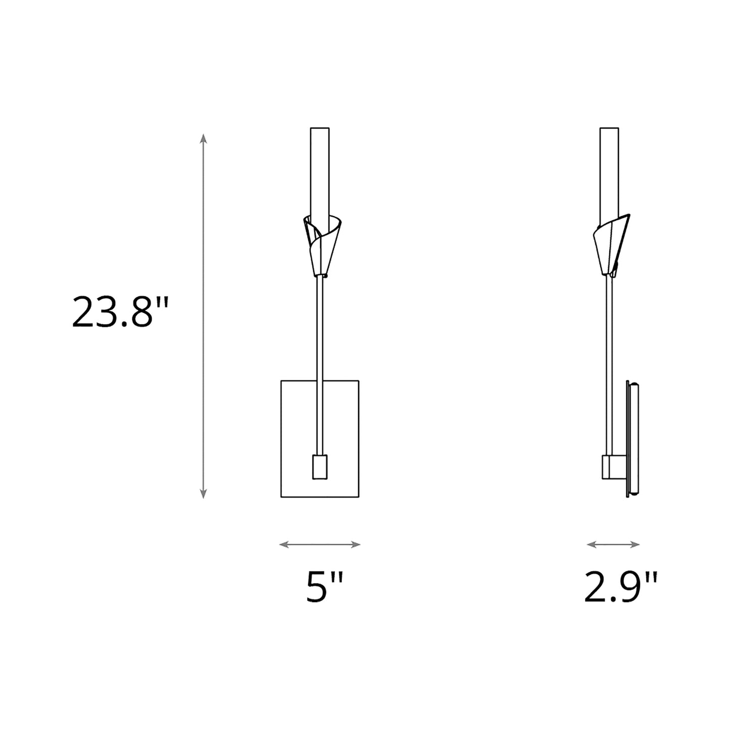 Lilium Wall Light - line drawing.