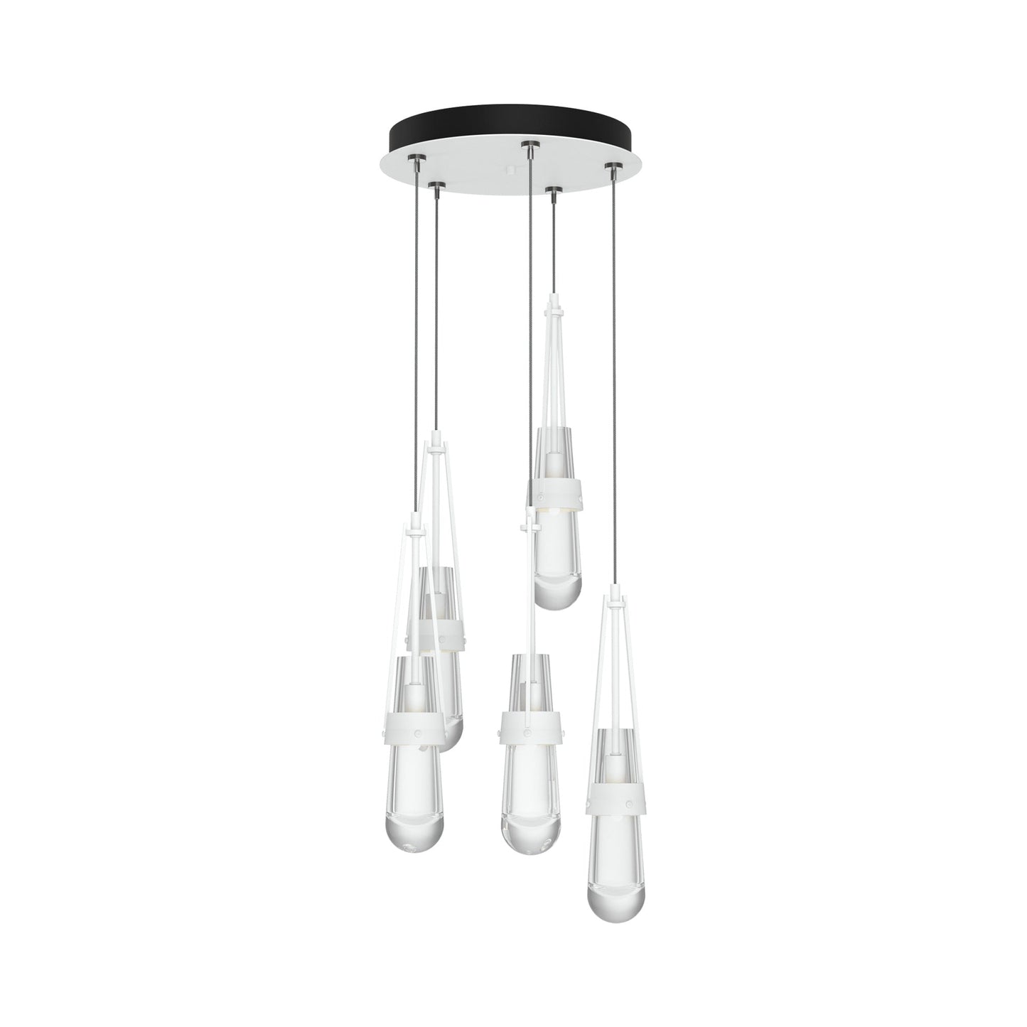 Link Pendant Light in White/Clear Glass (Standard).
