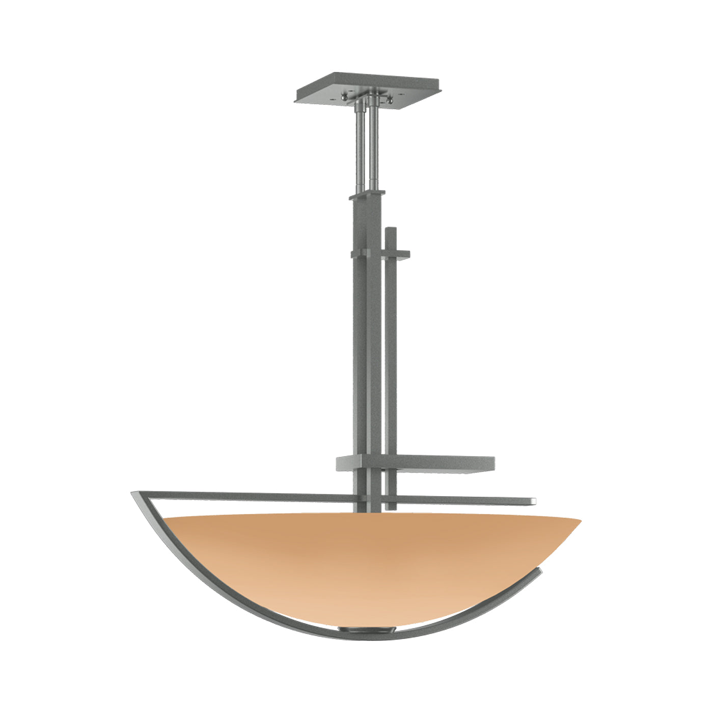 Ondrian Bowl Pendant Light in Vintage Platinum/Sand Glass.