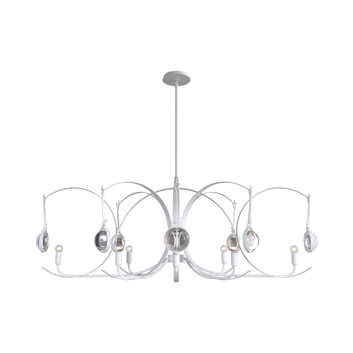 Optic Oval Pendant Light in White/White.