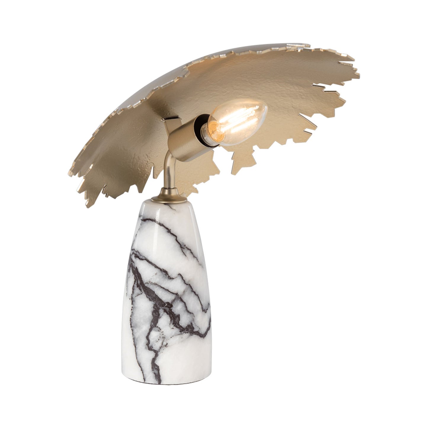 Pangea Mini Table Lamp in Modern Brass/Lilac Marble.