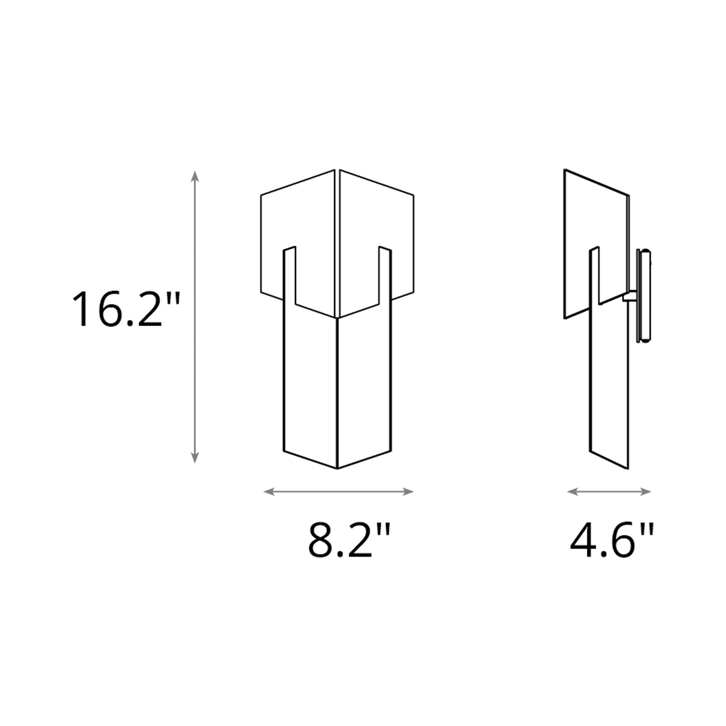 Prisma Bath Wall Light - line drawing.