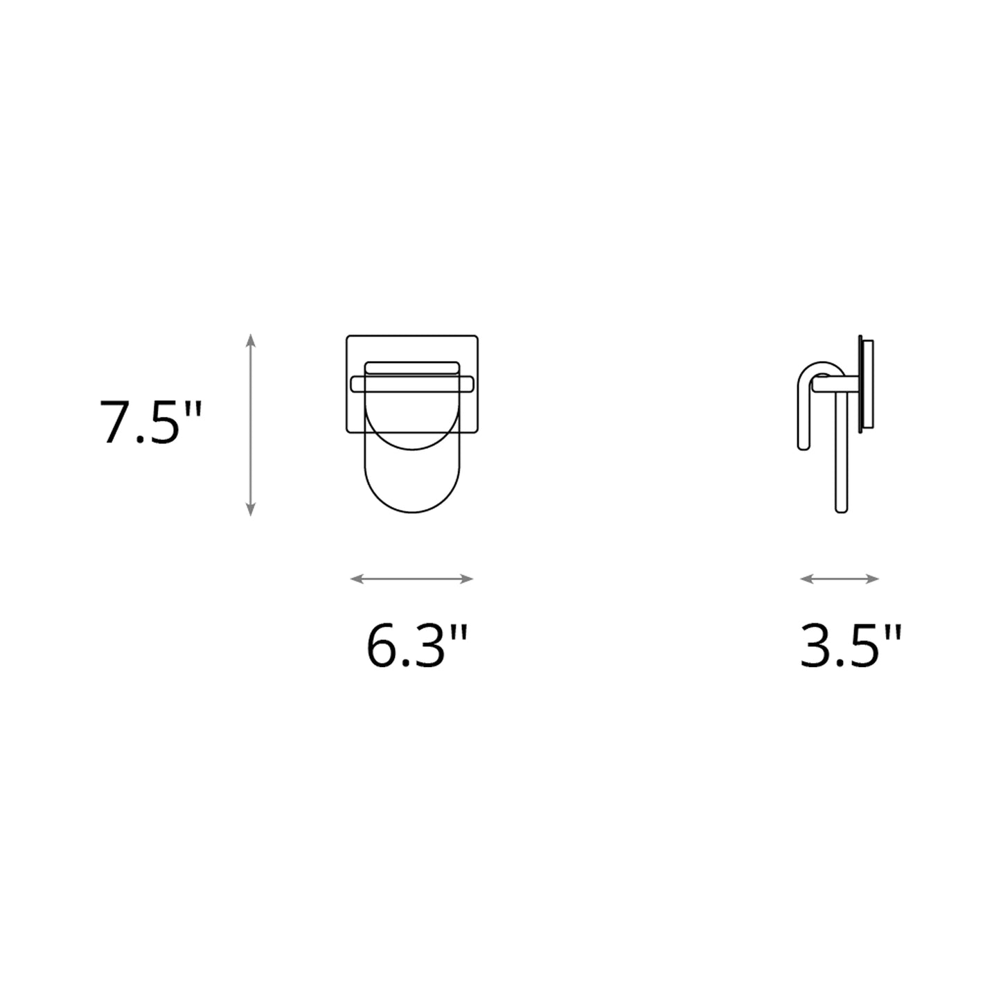 Riverbed LED Wall Light - line drawing.