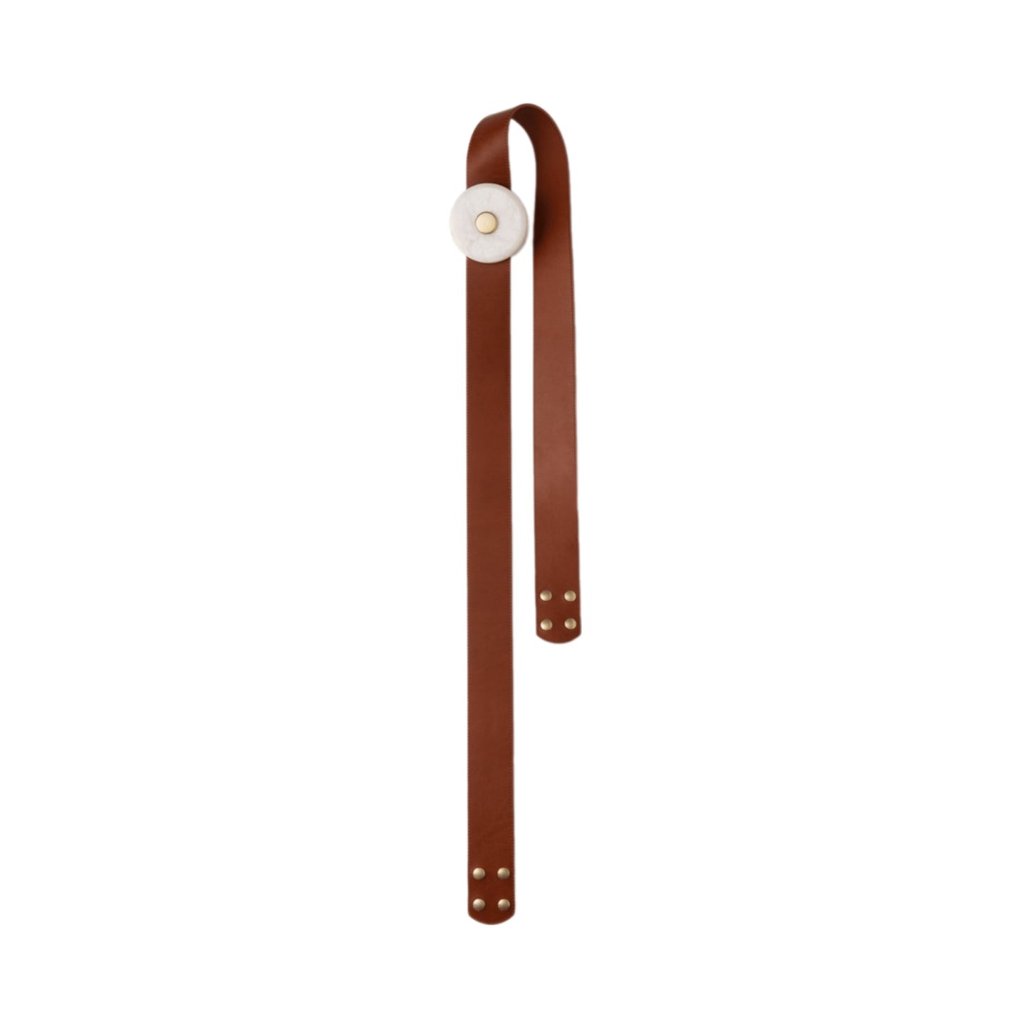 Snaps LED Module With Extension Strap in Modern Brass/Leather Chestnut (72-Inch).