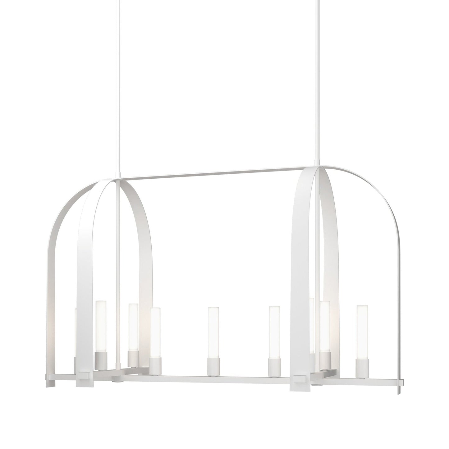 Triomphe Linear Pendant Light in White.