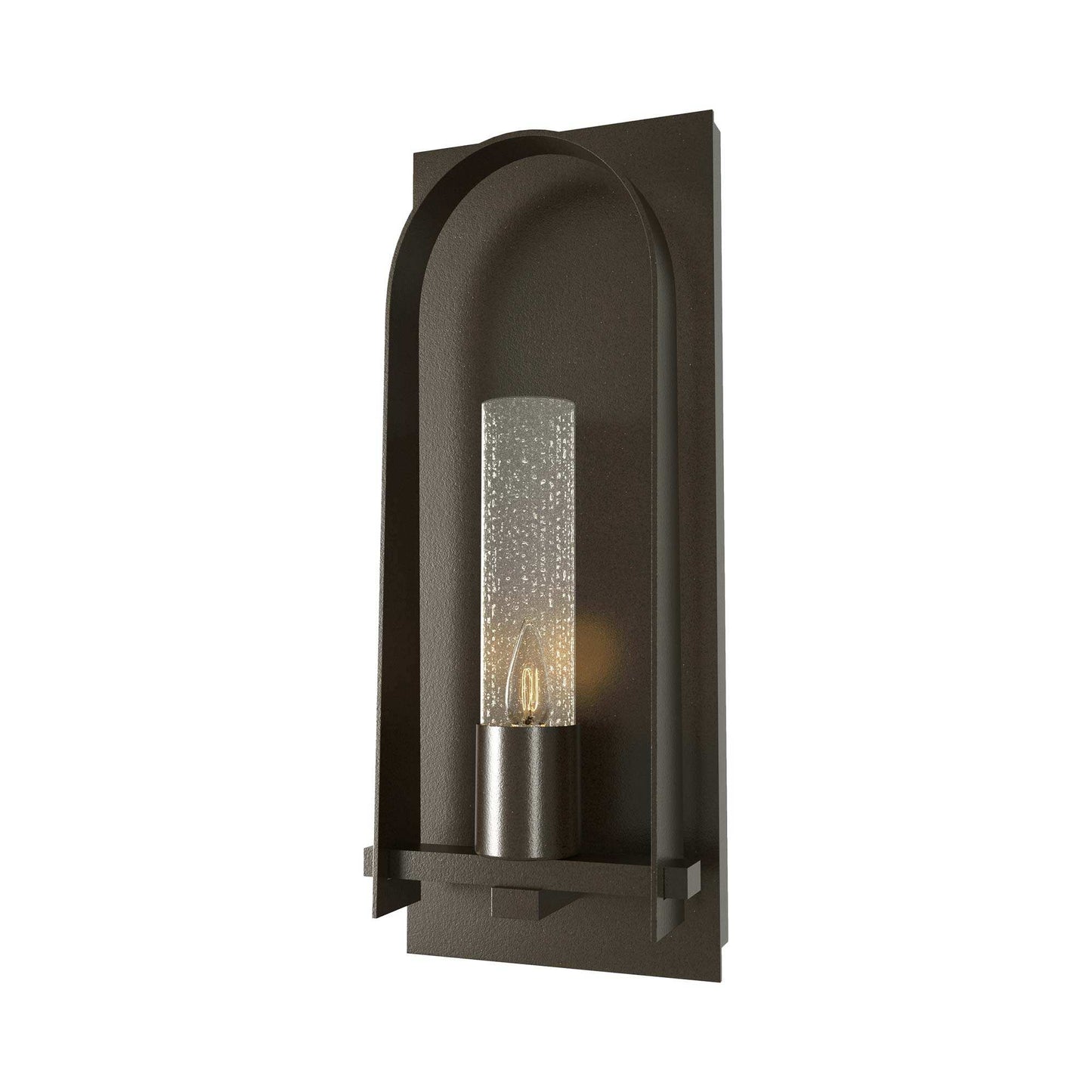 Triomphe Outdoor Wall Light in Oil Rubbed Bronze/Seeded Clear Glass (27.2-Inch).