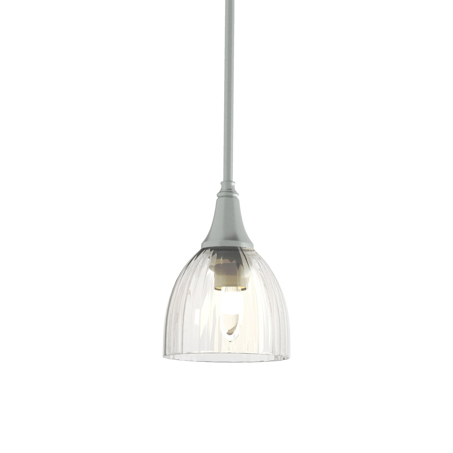 Trumpet Mini Pendant Light in Vintage Platinum/Water Glass.