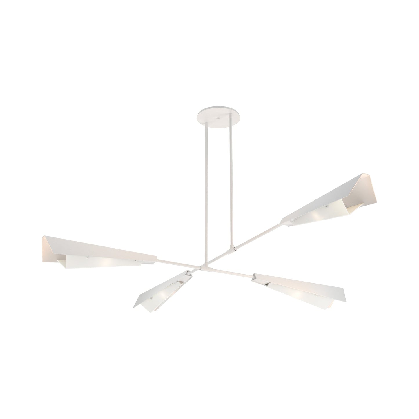 Vertex Semi Flush Convertible Pendant Light in White/White.