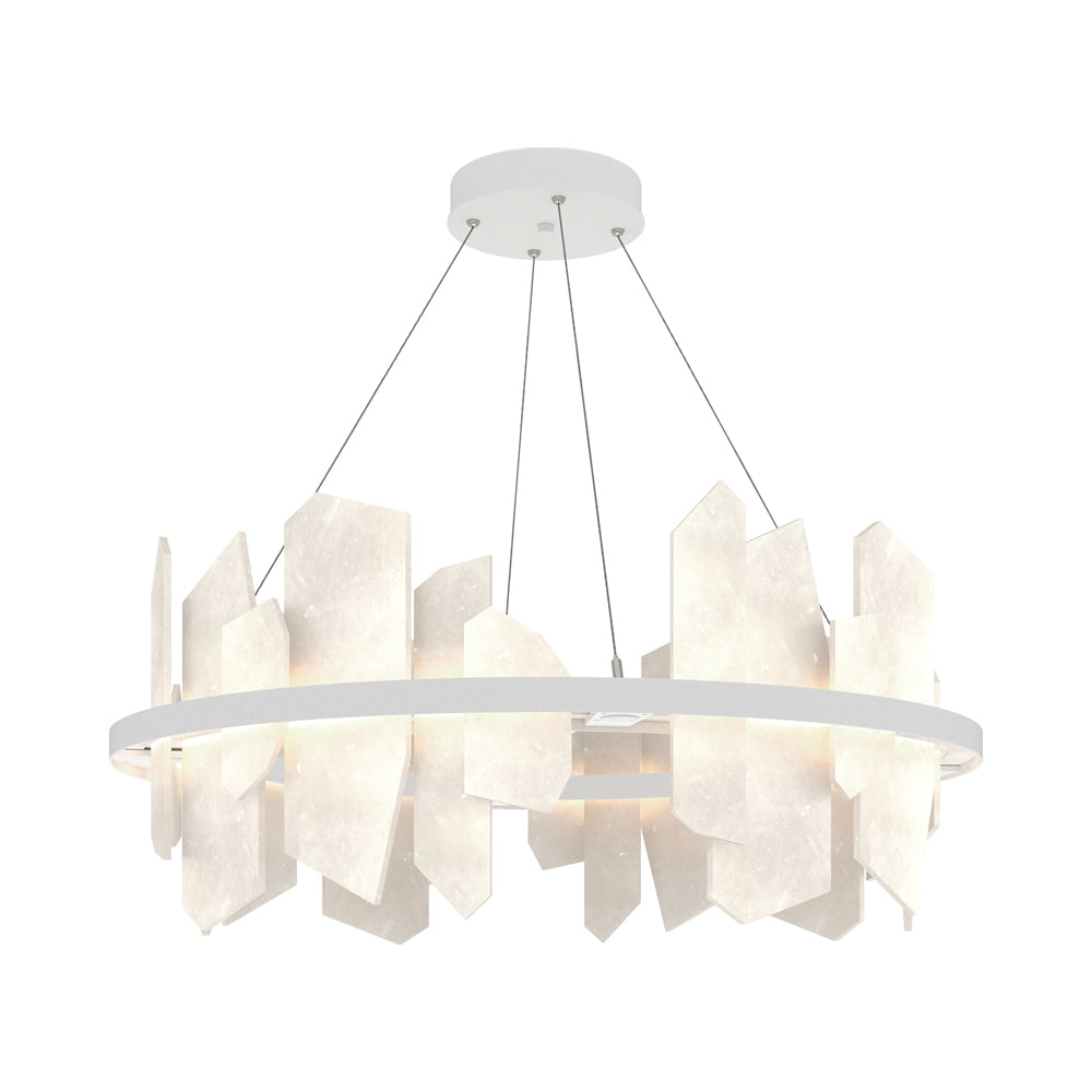 Volterra Circular LED Pendant Light in White.