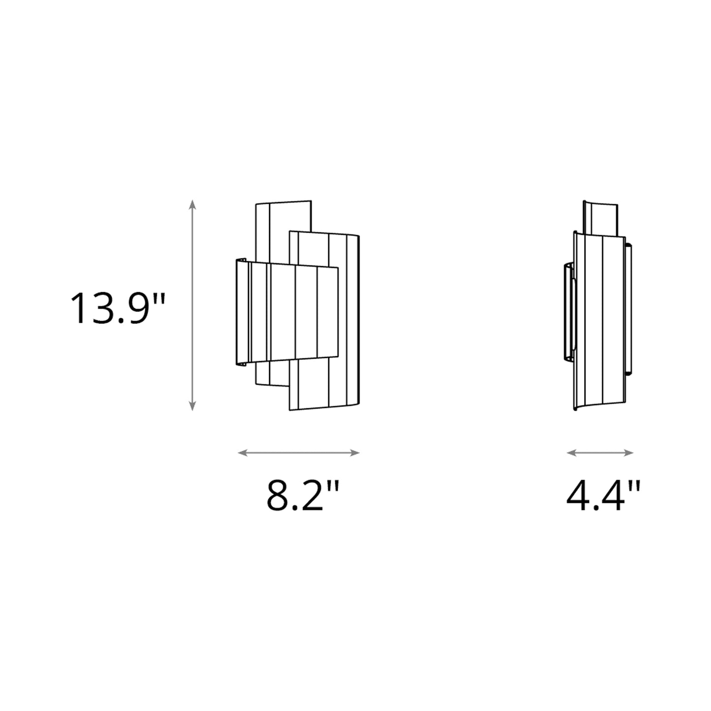 Zen Wall Light - line drawing.