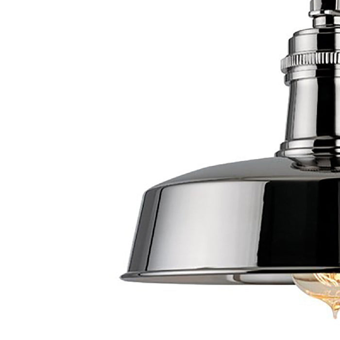 Hudson Falls Wall Light in Polished Nickel in Detail.
