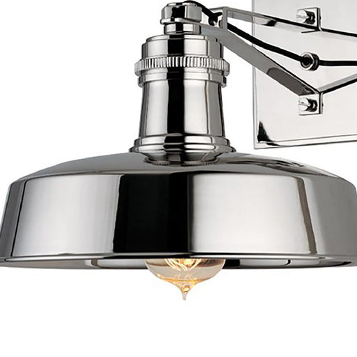 Hudson Falls Wall Light in Polished Nickel in Detail.