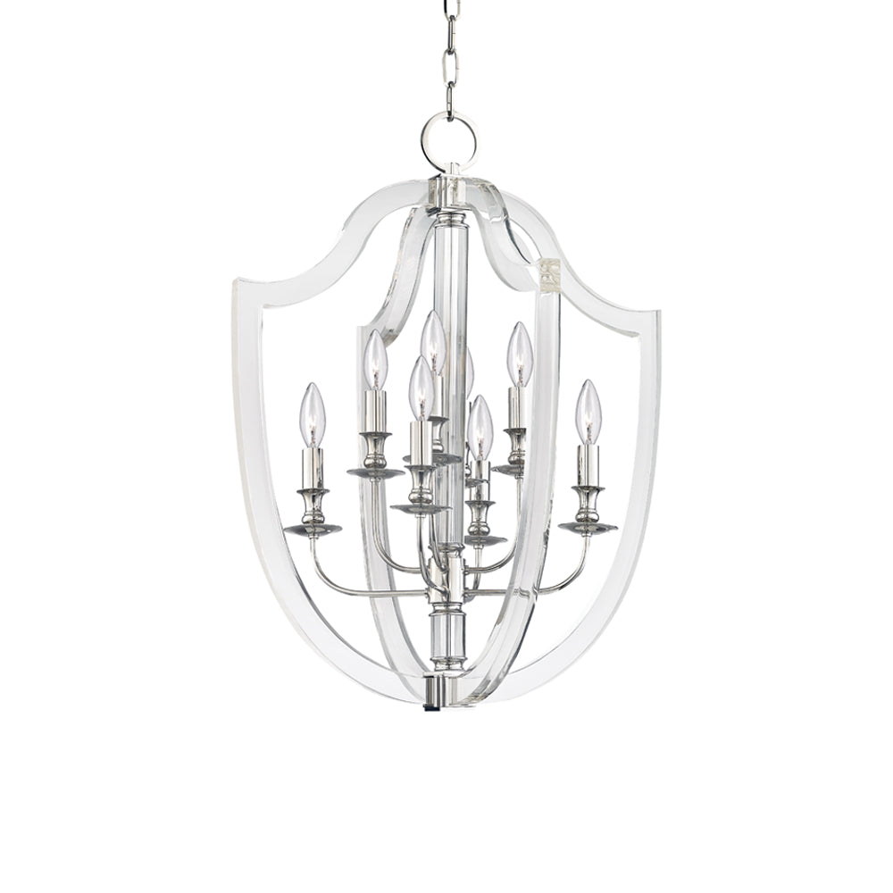 Arietta Pendant Light in Polished Nickel (21.25-Inch).