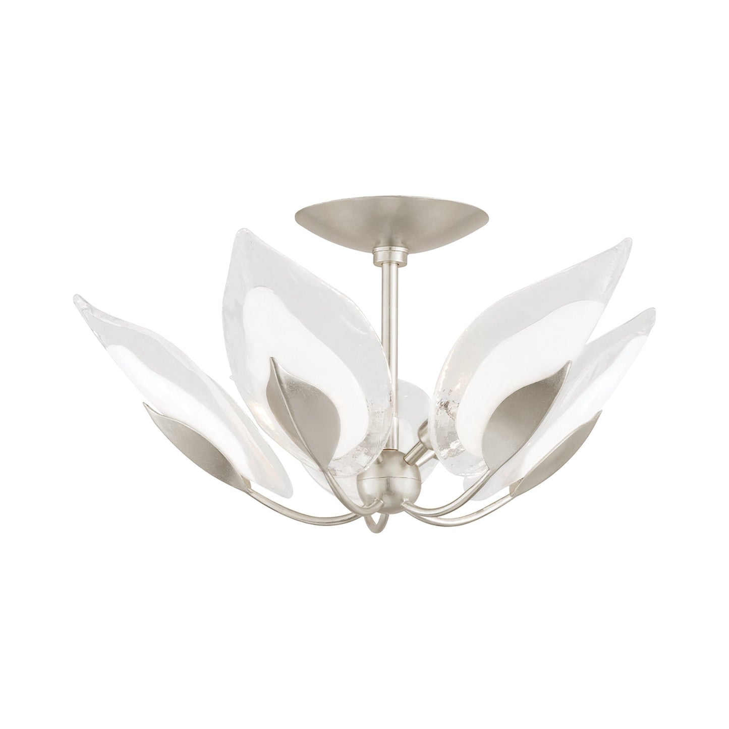 Blossom Semi Flush Mount Ceiling Light in Silver Leaf.
