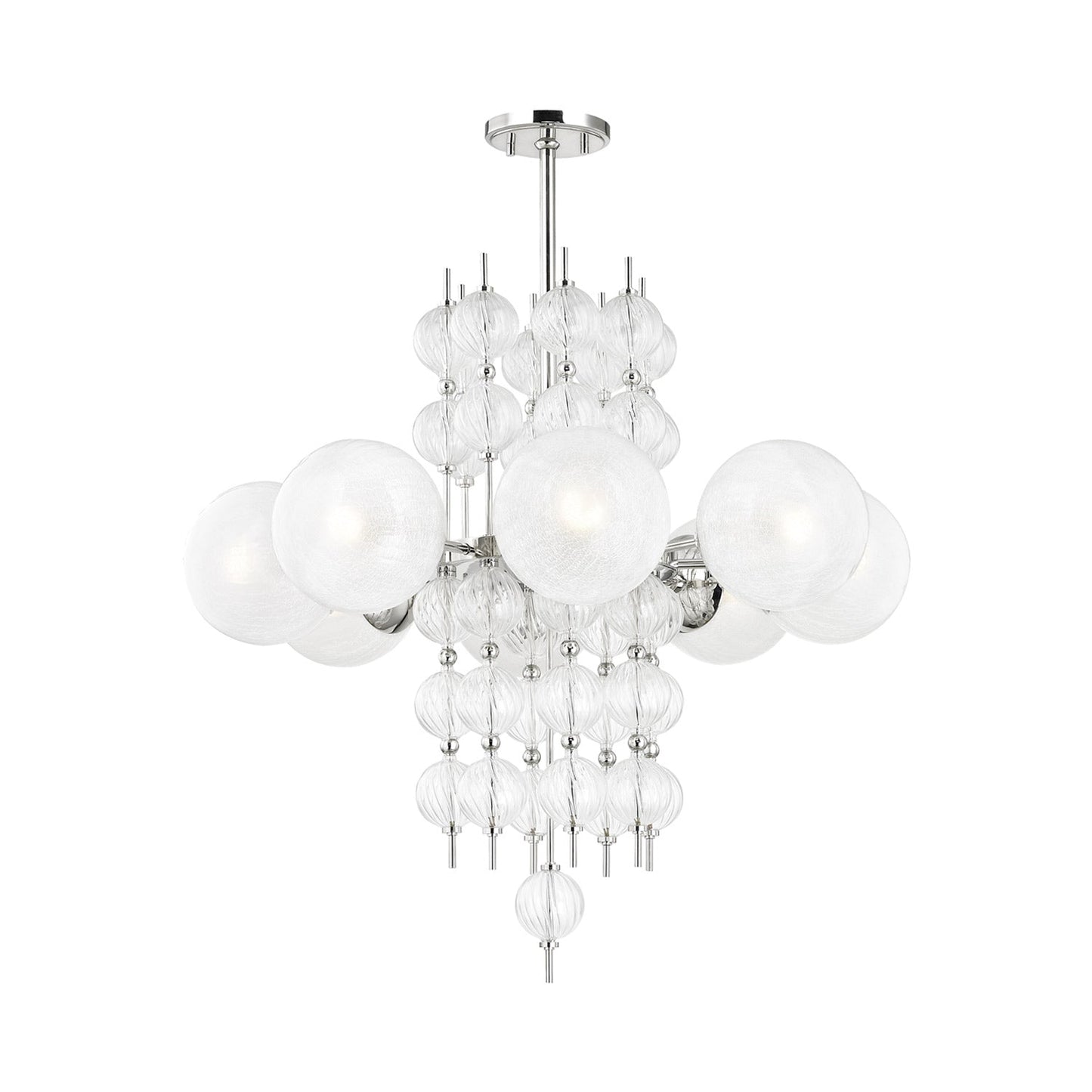 Calypso Chandelier in Polished Nickel (8-Light).