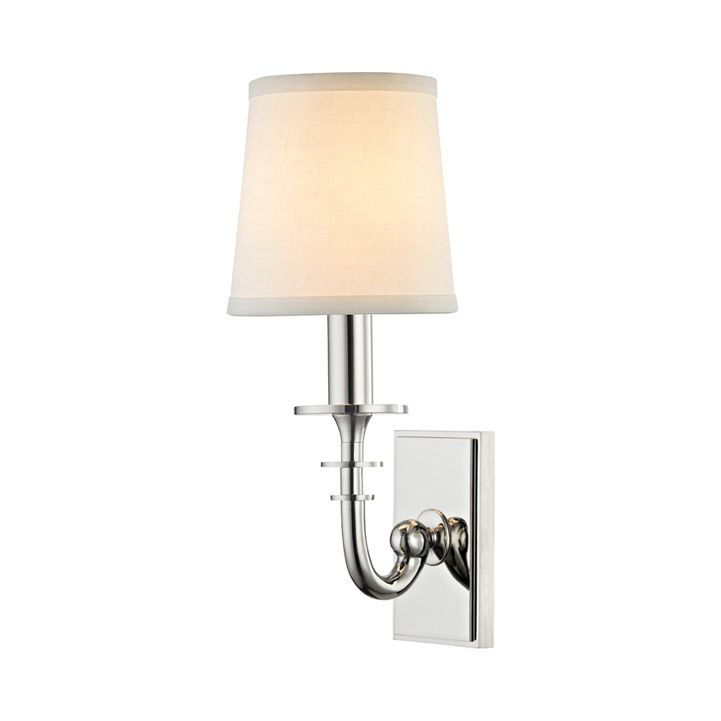 Carroll Wall Light in Polished Nickel.