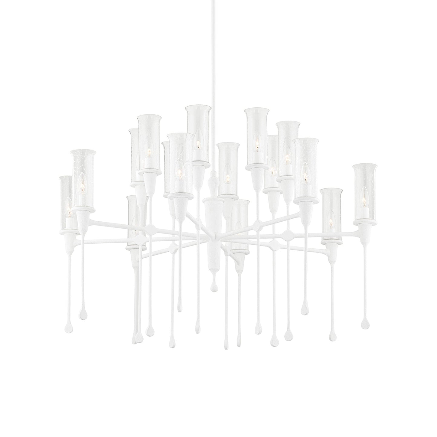 Chisel Chandelier in White Plaster (16-Light).