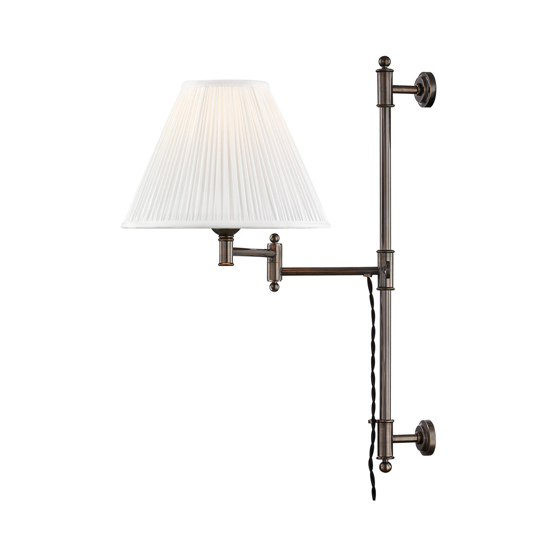 Classic No.1 Plug-In Wall Light in Distressed Bronze.